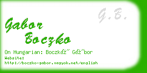 gabor boczko business card